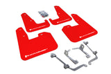 Rally Armor MF15-UR-RD/WH FITS: V2 08-11 STI (hatch only) / 11 WRX (hatch only) UR Red Mud Flap w/ White Logo