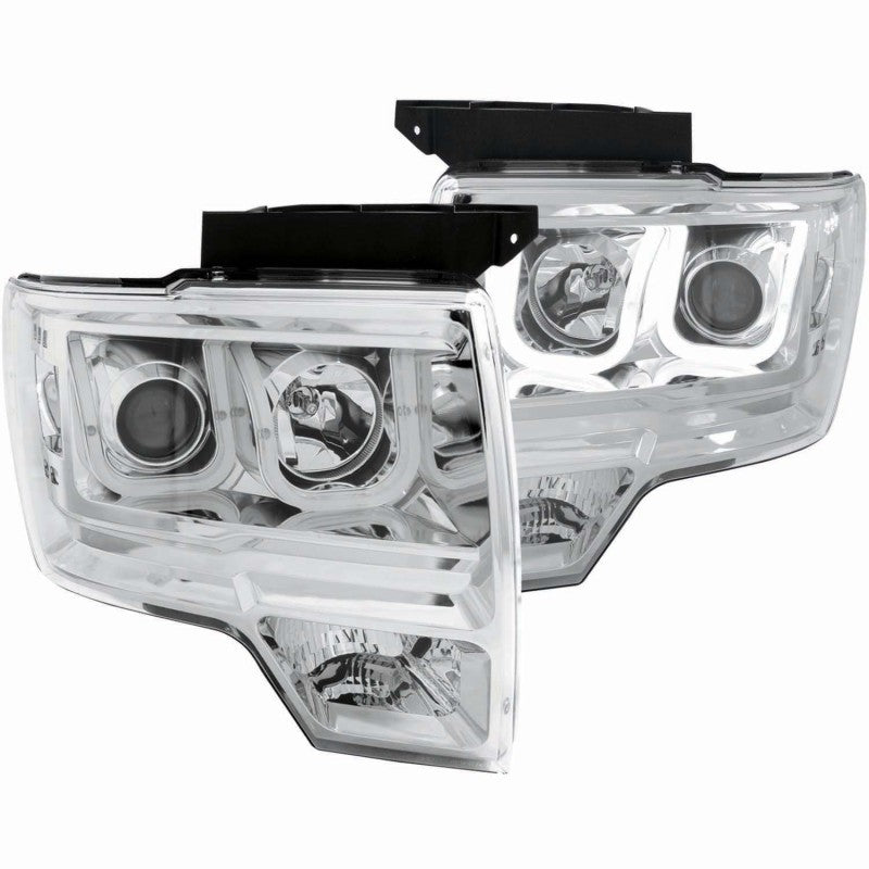 ANZO 111264 -  FITS: 2009-2014 Ford F-150 Projector Headlights w/ U-Bar Chrome