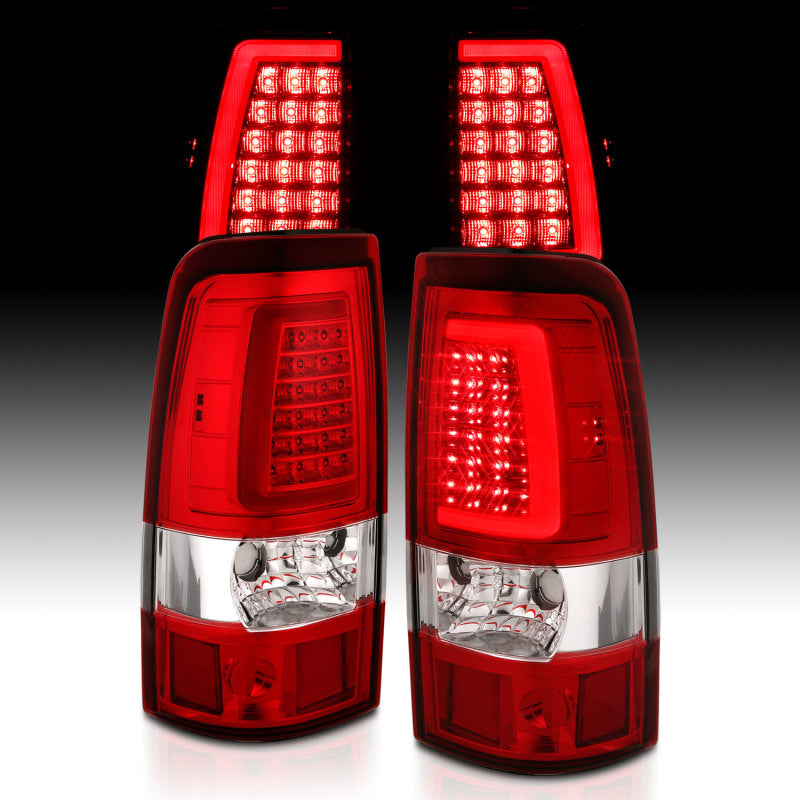 ANZO 311335 -  FITS: 2003-2006 Chevy Silverado 1500 LED Taillights Plank Style Chrome With Red/Clear Lens