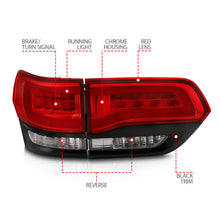 Load image into Gallery viewer, ANZO 311268 FITS 2014-2016 Jeep Grand Cherokee LED Taillights Red/Clear