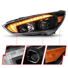 Load image into Gallery viewer, ANZO 121564 FITS 15-18 Ford Focus Projector Headlightsw/ Light Bar Switchback Black Housing