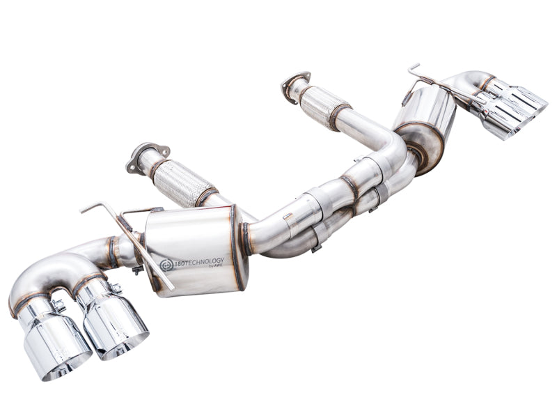 AWE Tuning 3015-42151 FITS 2020 Chevrolet Corvette (C8) Touring Edition Exhaust - Quad Chrome Silver Tips
