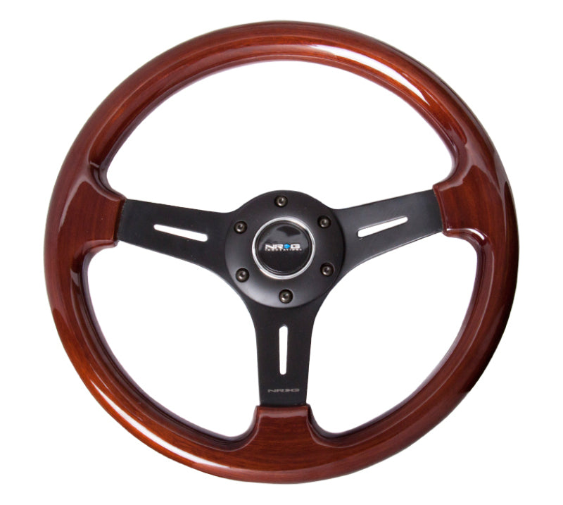 NRG ST-015-1BK - Classic Wood Grain Steering Wheel (330mm) Wood Grain w/Matte Black 3-Spoke Center