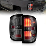 ANZO 311424 FITS 15-19 Chevy Silverado 2500HD/3500HD (Factory Halogen Only) LED Tail Lights Smoke w/Clear Lens