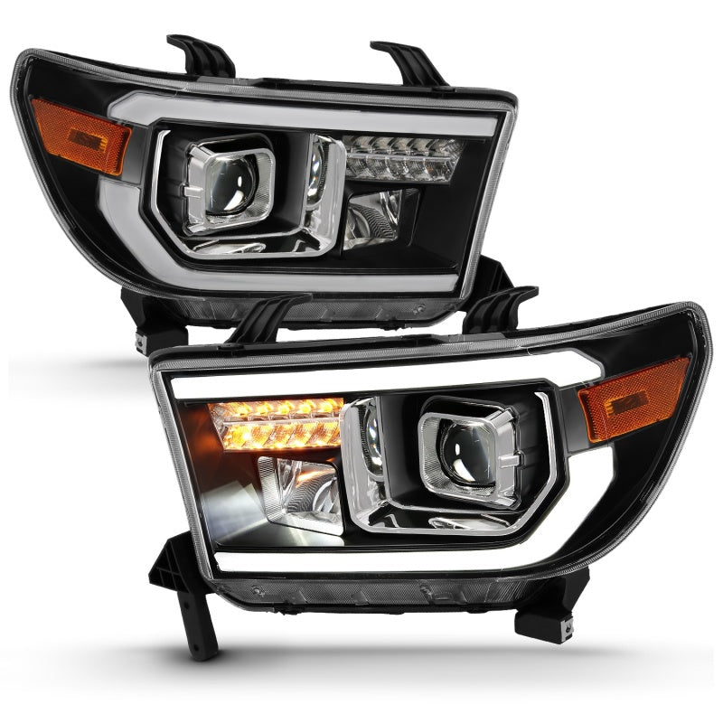 ANZO 111447 FITS: 2007-2014 Toyota Tundra Projector Light Bar H.L Black Amber(Led High Beam) (Halogen Version)