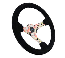 Load image into Gallery viewer, NRG RST-036FL-S - Reinforced Steering Wheel (350mm / 3in. Deep) Blk Suede Floral Dipped w/ Blk Baseball Stitch