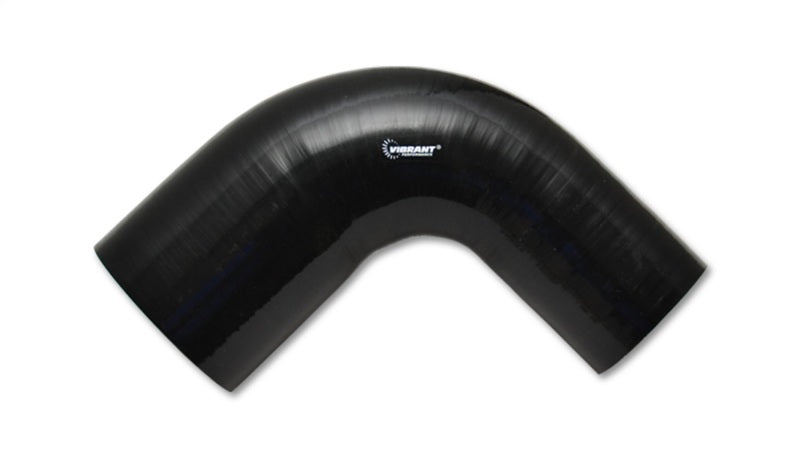 Vibrant 2785 FITS 4 Ply Reinforced Silicone 90 degree Transition Elbow - 3in I.D. x 4in I.D. (BLACK)