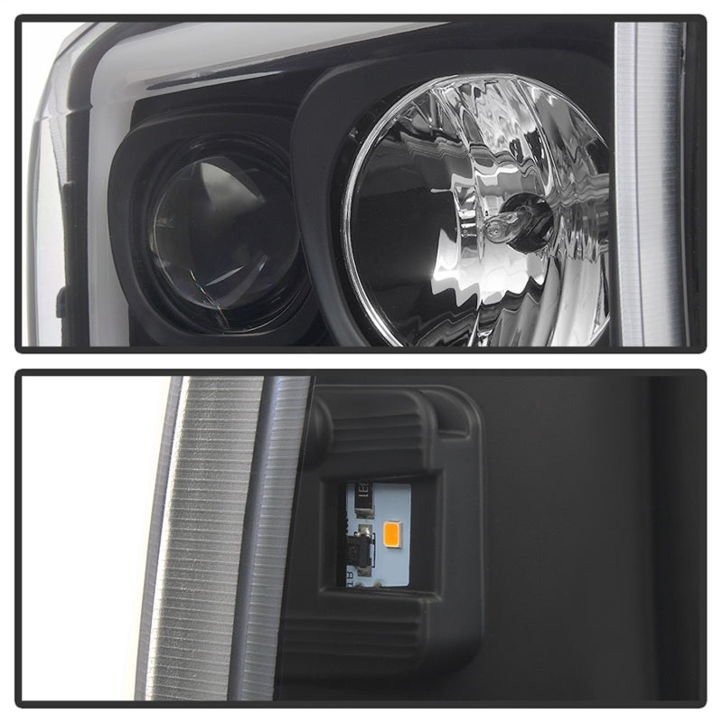 SPYDER 5084491 FITS 5084491 - Spyder 99-04 Ford F250 Super Duty Projector HeadlightsLight BarBlack PRO-YD-FF25099V2-LB-BK