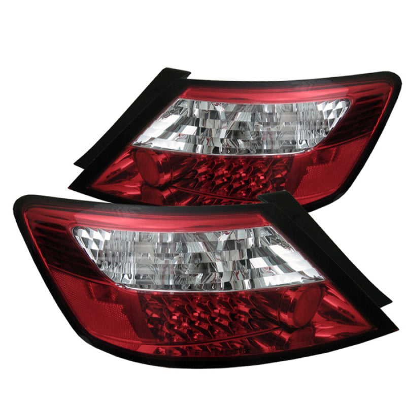 SPYDER 5004512 - Spyder Honda Civic 06-08 2Dr LED Tail Lights Red Clear ALT-YD-HC06-2D-LED-RC