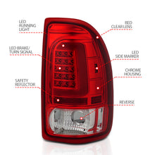 Load image into Gallery viewer, ANZO 311349 FITS 1997-2004 Dodge Dakota LED Taillights Chrome Housing Red Lens Pair