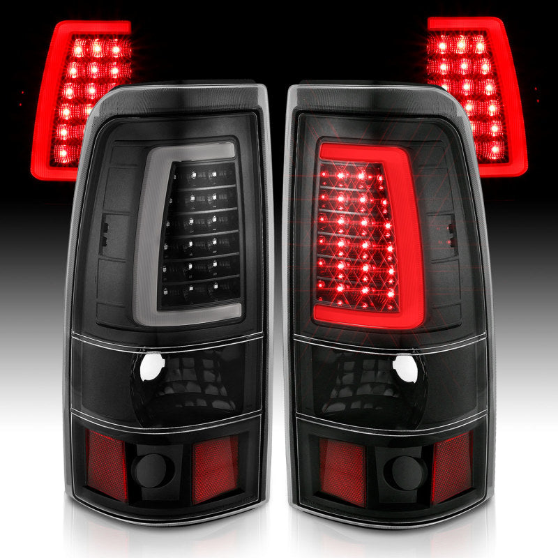 ANZO 311330 -  FITS: 1999-2002 Chevy Silverado 1500 LED Taillights Plank Style Black w/Clear Lens