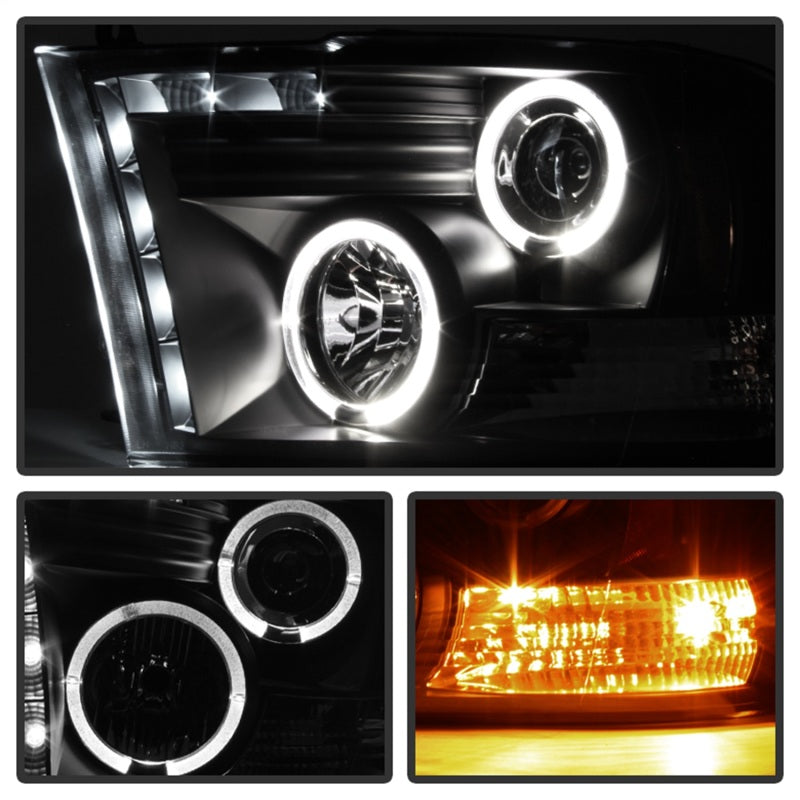 SPYDER 5010032 - Spyder Dodge Ram 1500 09-14 10-14 Projector Headlights Halogen- LED Halo LEDBlk PRO-YD-DR09-HL-BK