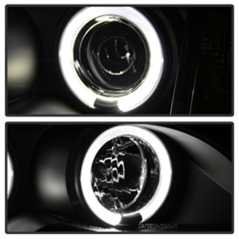 SPYDER 5042415 - Spyder BMW E46 3-Series 02-05 4DR Projector Headlights 1PC LED Halo Blk PRO-YD-BMWE4602-4D-AM-BK