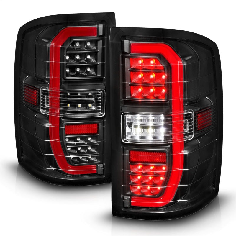 ANZO 311464 FITS 14-18 GMC Sierra 1500 Full LED Taillights Black Housing Clear Lens (w/C Light Bars)