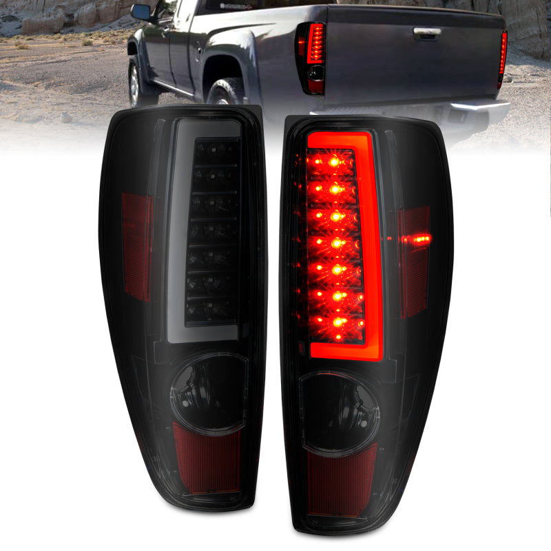 ANZO 311383 -  FITS: 2004-2012 Chevrolet Colorado/ GMC Canyon LED Tail Lights w/ Light Bar Black Housing Smoke Lens