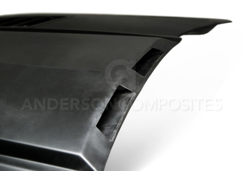 Anderson Composites AC-HD15FDMU-AB-GF FITS 15-16 Ford Mustang (Excl. GT350/GT350R) Ram Air Fiberglass Hood