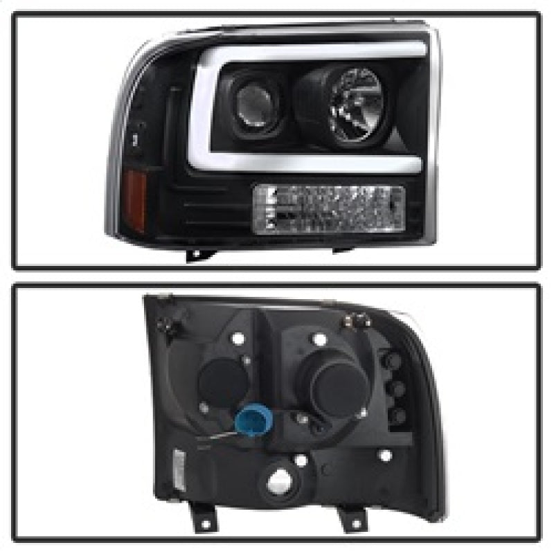 SPYDER 5084491 FITS 5084491 - Spyder 99-04 Ford F250 Super Duty Projector HeadlightsLight BarBlack PRO-YD-FF25099V2-LB-BK