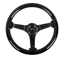 Load image into Gallery viewer, NRG RST-036BSB-BK - Reinforced Steering Wheel (350mm / 3in Deep) Classic Blk Sparkle Wood Grain w/Blk 3-Spoke Center