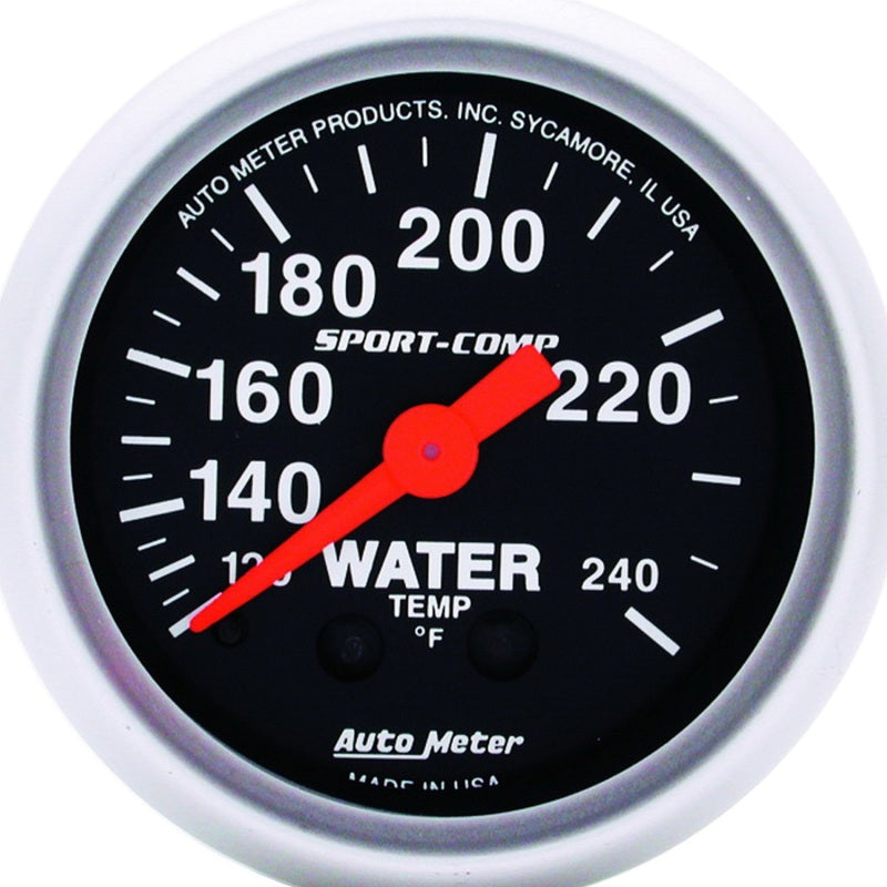 AutoMeter 3332 - Autometer Sport-Comp 52.4mm 120-240 F Mech 2in Water Temp