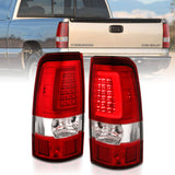 ANZO 311335 -  FITS: 2003-2006 Chevy Silverado 1500 LED Taillights Plank Style Chrome With Red/Clear Lens