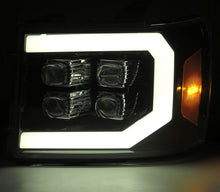 Load image into Gallery viewer, AlphaRex 880607 FITS 07-14 GMC 2500HD NOVA LED Proj Headlight Plank Style Matte Blk w/Activ Light/Seq Signal/DRL