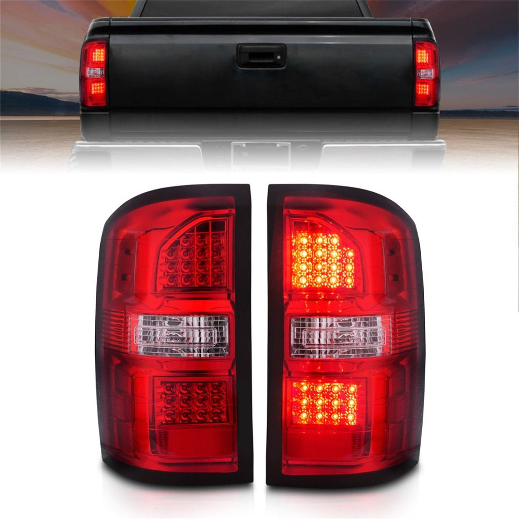 ANZO 311399 -  FITS: 2014-2018 GMC Sierra LED Tail Lights Black Housing Red/Clear Lens