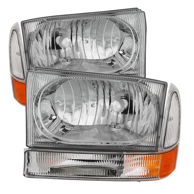 SPYDER 9025419 FITS 9025419 - Xtune Ford F250/350/450 Superduty 99-04 Crystal Headlights w/ Bumper Lights HD-JH-FF25099-AM-C