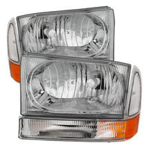 Load image into Gallery viewer, SPYDER 9025419 FITS 9025419 - Xtune Ford F250/350/450 Superduty 99-04 Crystal Headlights w/ Bumper Lights HD-JH-FF25099-AM-C