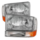 SPYDER 9025419 FITS 9025419 - Xtune Ford F250/350/450 Superduty 99-04 Crystal Headlights w/ Bumper Lights HD-JH-FF25099-AM-C