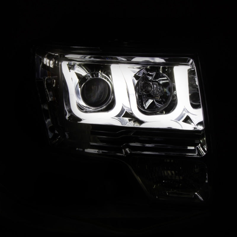 ANZO 111264 -  FITS: 2009-2014 Ford F-150 Projector Headlights w/ U-Bar Chrome