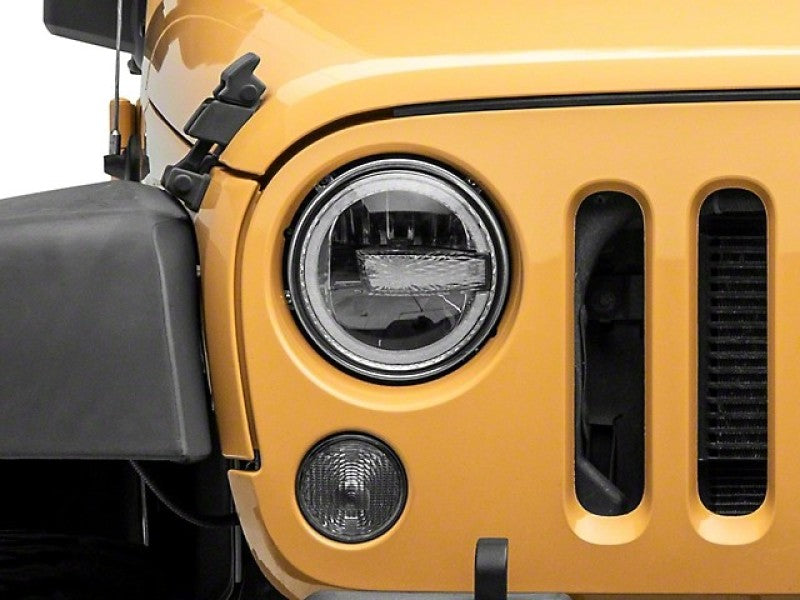 Raxiom J155018 - FITS: 97-18 Jeep Wrangler TJ/JK 7-Inch LED Headlights w/ Halos- Black Housing (Clear Lens)