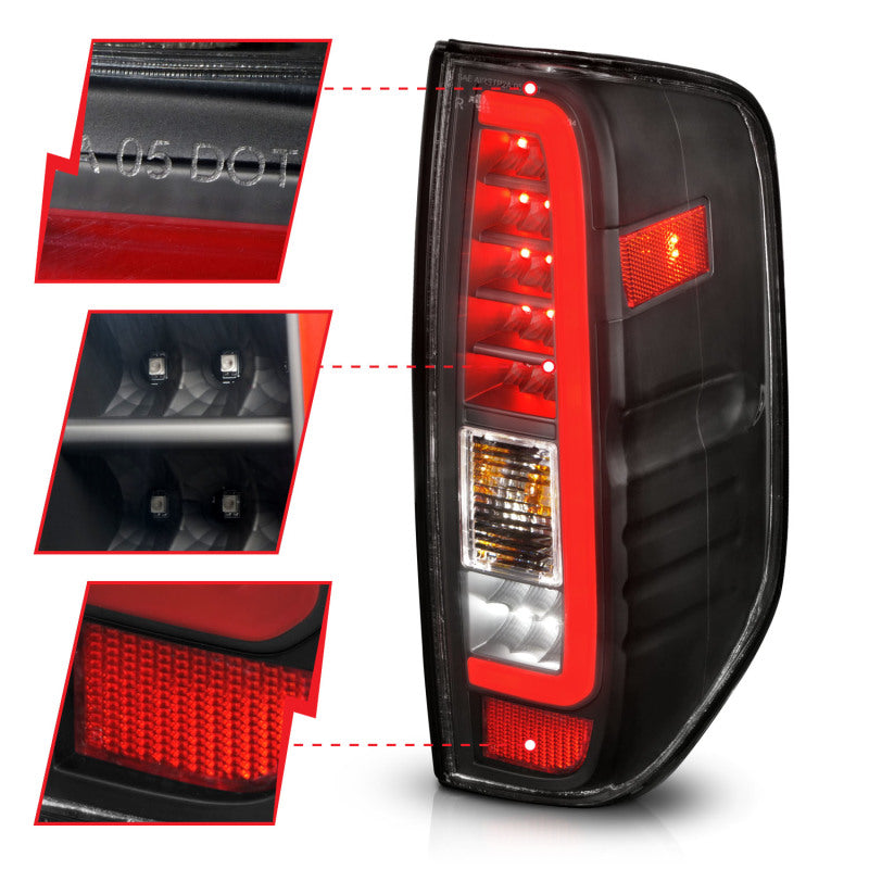 ANZO 311443 FITS 2005-2021 Nissan Frontier LED Taillights Black Housing/Clear Lens