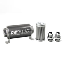 Load image into Gallery viewer, DeatschWerks 8-03-110-010K-10 - Stainless Steel 10AN 10 Micron Universal Inline Fuel Filter Housing Kit (110mm)