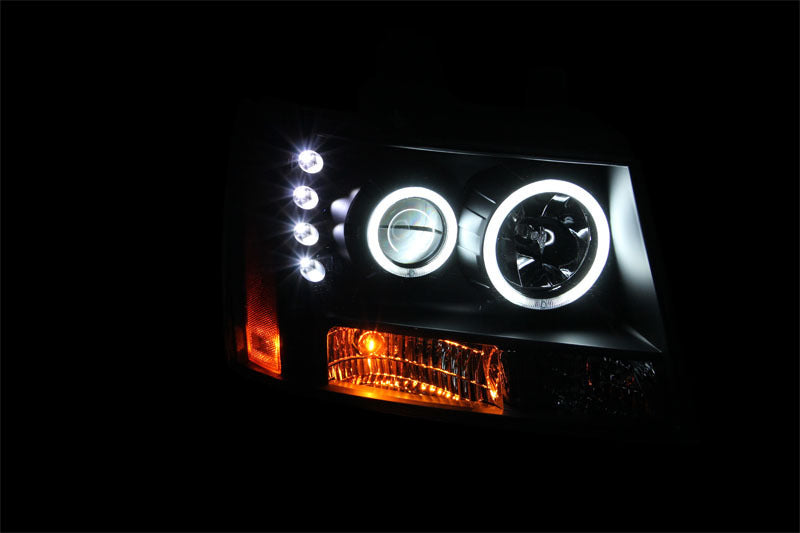 ANZO 111109 -  FITS: 2007-2013 Chevrolet Avalanche Projector Headlights w/ Halo Black (CCFL)