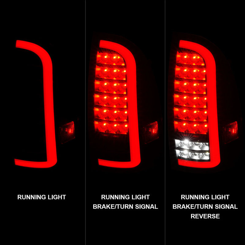 ANZO 311428 FITS 05-15 Toyota Tacoma Full LED Tail Lights w/Light Bar Sequential Black Housing Smoke Lens