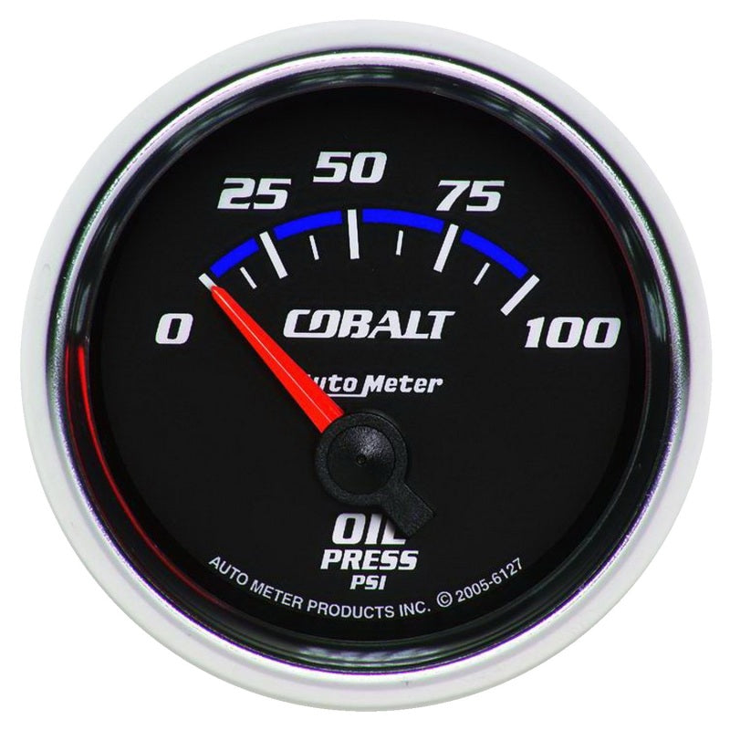 AutoMeter 6127 - Autometer Cobalt 52mm 100 PSI Short Sweep Electric Oil Pressure Gauge