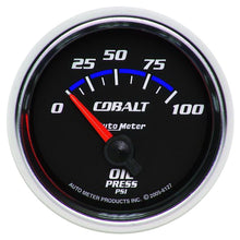 Load image into Gallery viewer, AutoMeter 6127 - Autometer Cobalt 52mm 100 PSI Short Sweep Electric Oil Pressure Gauge