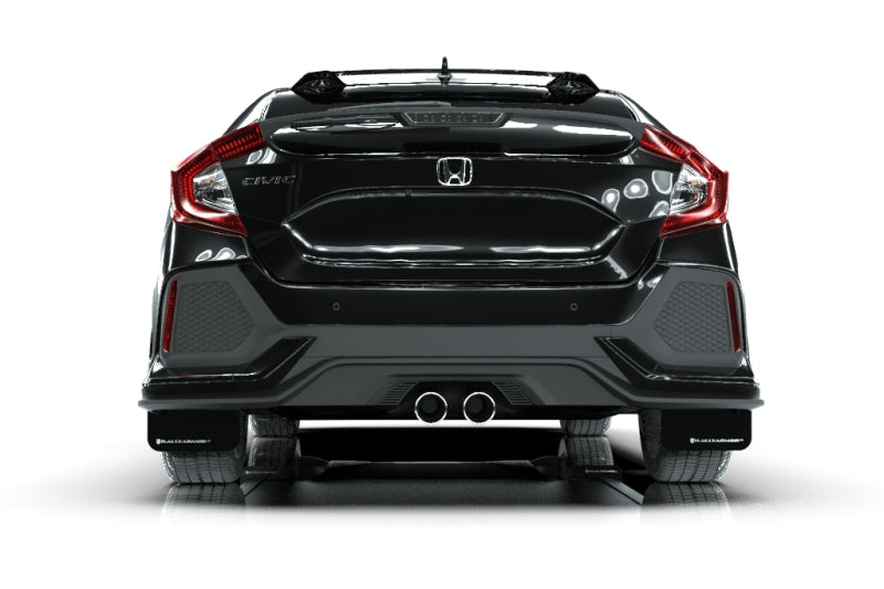 Rally Armor MF51-UR-BLK/WH FITS: 17-19 Honda Civic Sport Touring UR Black Mud Flap w/ White Logo