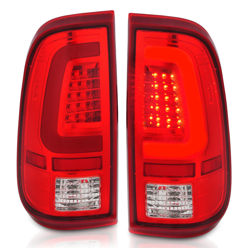 ANZO 311358 FITS 2008-2016 Ford F-250 LED Taillights Chrome Housing Red/Clear Lens (Pair)