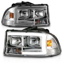 Load image into Gallery viewer, ANZO 111592 FITS 97-04 Dodge Dakota/Durango Crystal headlight Set w/ Light Bar Chrome Housing