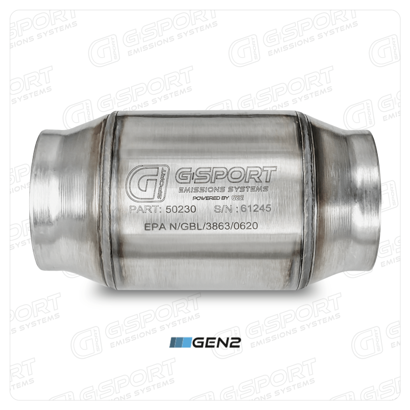 G-Sport 50230 - GESI 400 CPSI GEN 2 EPA Compliant 3.0in Inlet/Outlet Catalytic Converter