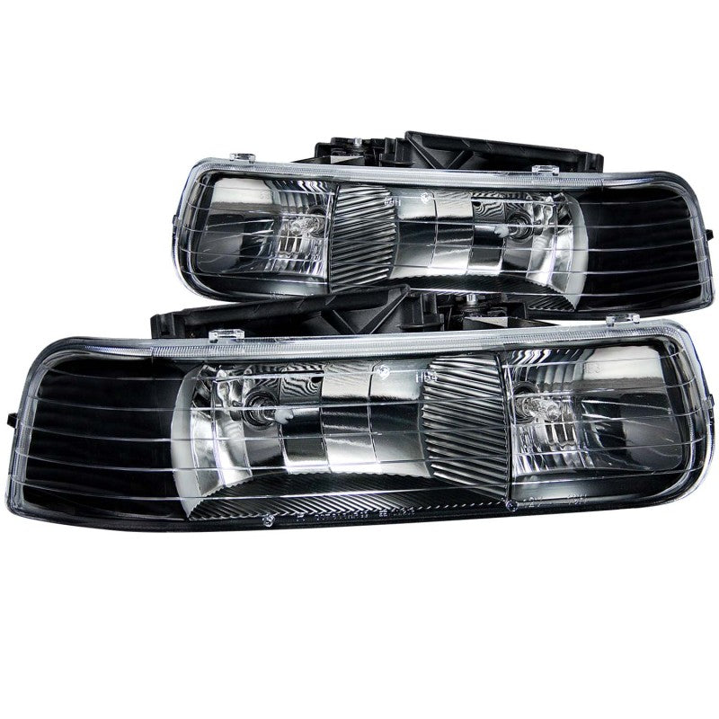 ANZO - [product_sku] - ANZO 1999-2002 Chevrolet Silverado 1500 Crystal Headlights Black - Fastmodz