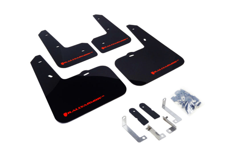 Rally Armor MF24-UR-BLK/RD FITS: 12-13 Hyundai Veloster UR Black Mud Flap w/ Red Logo