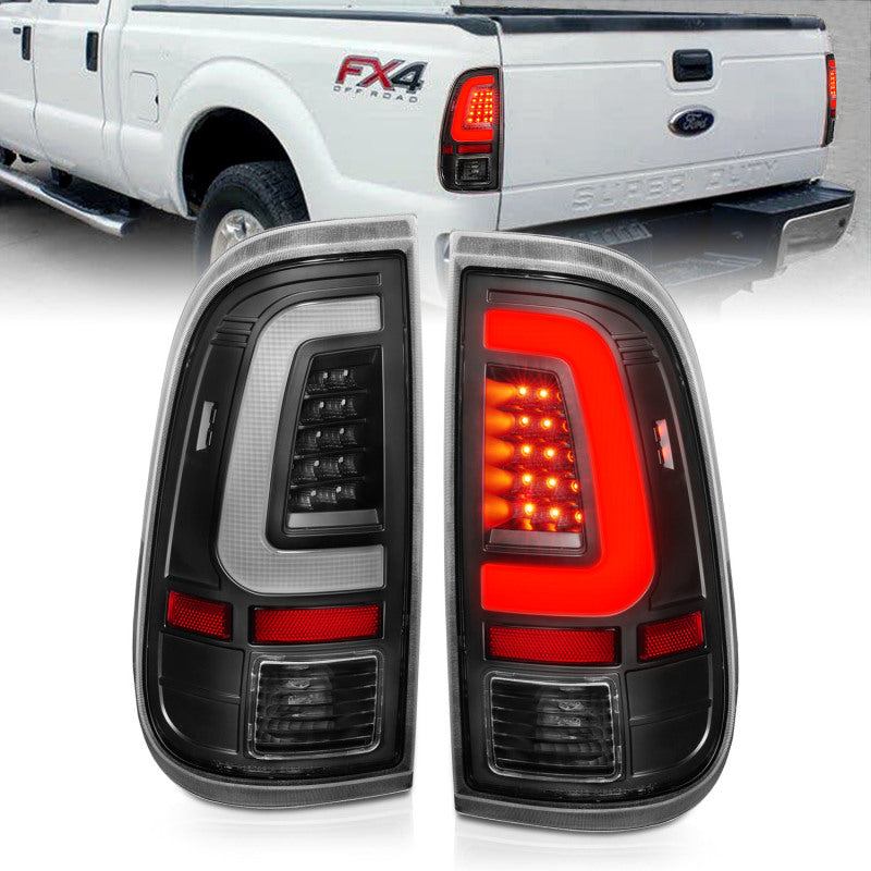 ANZO 311356 FITS: 2008-2016 Ford F-250 LED Taillights Black Housing Clear Lens (Pair)