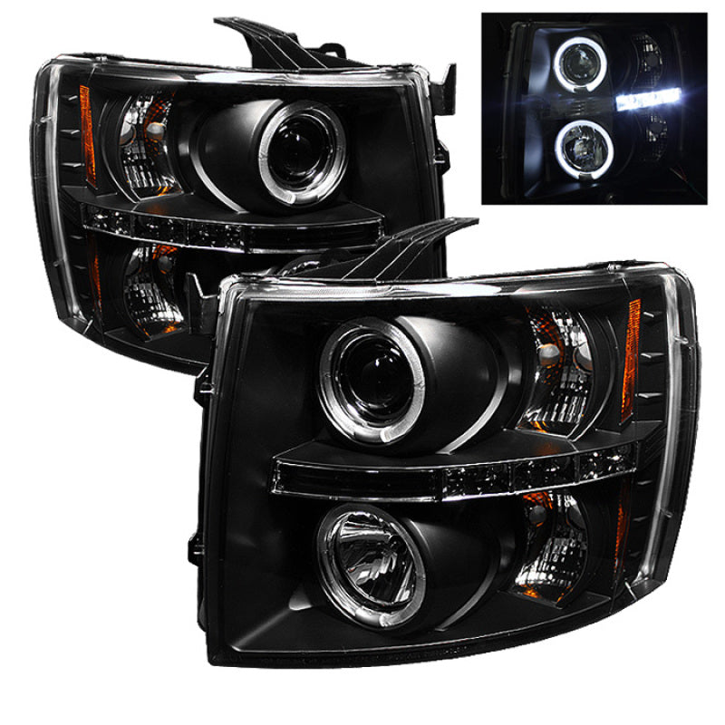 SPYDER 5009494 FITS 5009494 - Spyder Chevy Silverado 1500 07-13 Projector Headlights LED Halo LED Blk PRO-YD-CS07-HL-BK