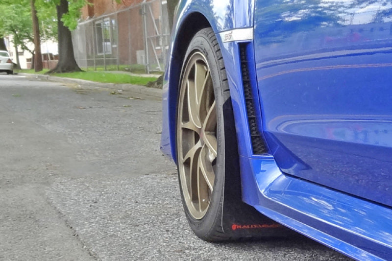 Rally Armor MF32-UR-WH/RD FITS: 15-21 Subaru WRX/STI (Sedan ONLY) White UR Mud Flap w/ Red Logo