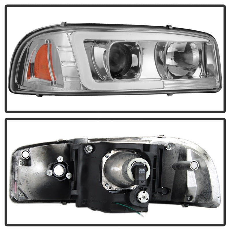 SPYDER 5084620 - Spyder GMC Sierra 1500/2500/3500 99-06 V2 Projector HeadlightsDRLChrome PRO-YD-CDE00V2-LB-C