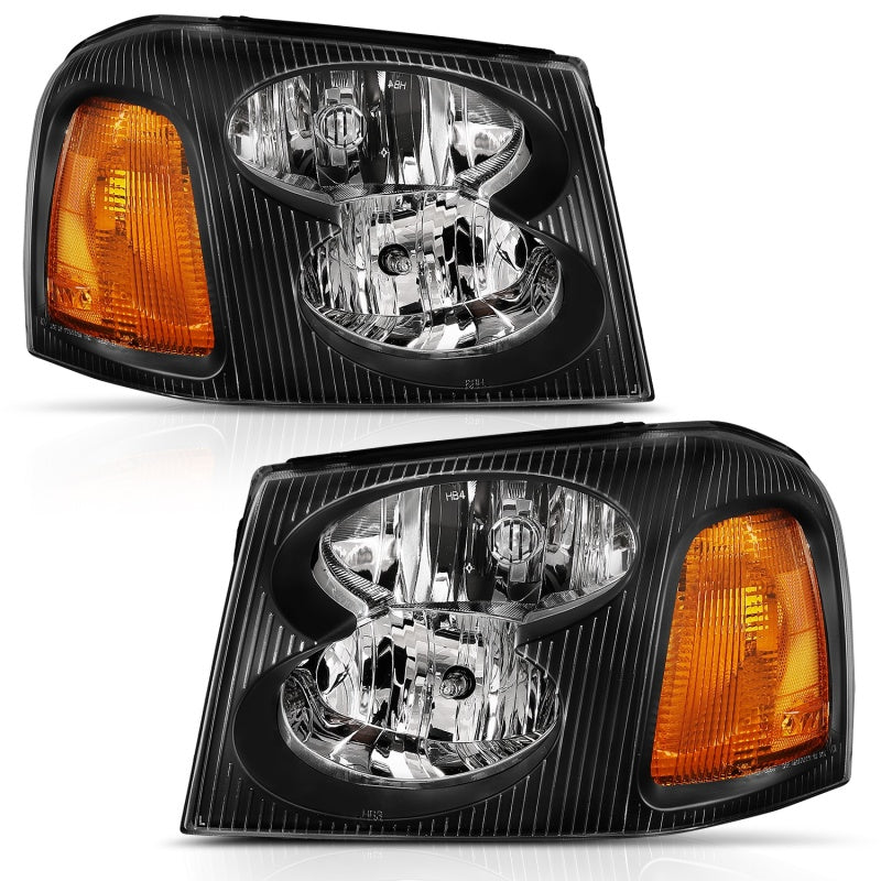 ANZO 111429 -  FITS: 2002-2009 Gmc Envoy Crystal Headlight Black Amber