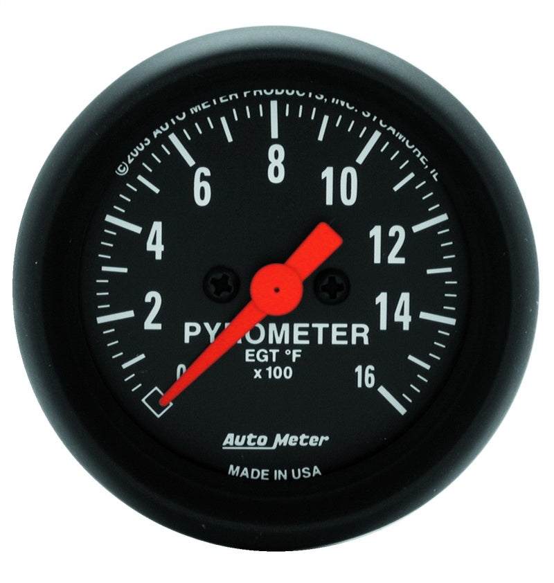 AutoMeter 2654 - Autometer Z-Series 52mm 0-1600 Def F Full Sweep Electronic Pyrometer Gauge