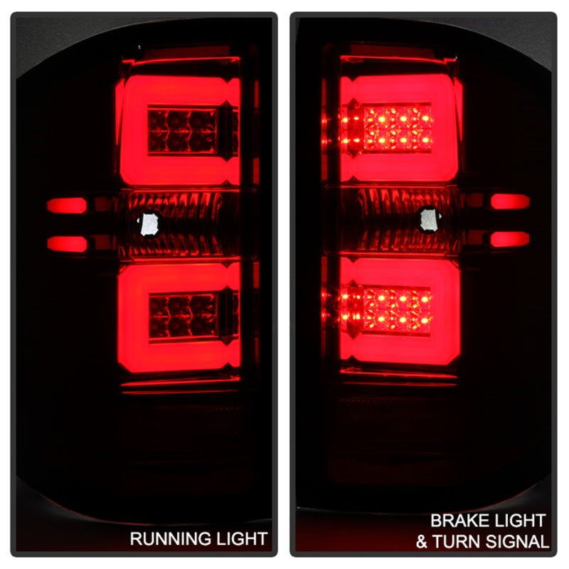 SPYDER 5080011 - Spyder Chevy 1500 14-16 Light Bar LED Tail Lights Red Clear ALT-YD-CS14-LBLED-RC